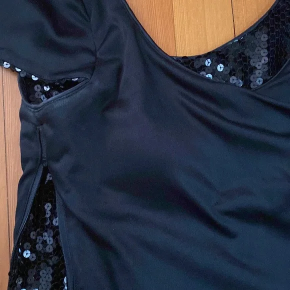🧙Sequin peplum top with satin ribbon - Picture 4 of 4